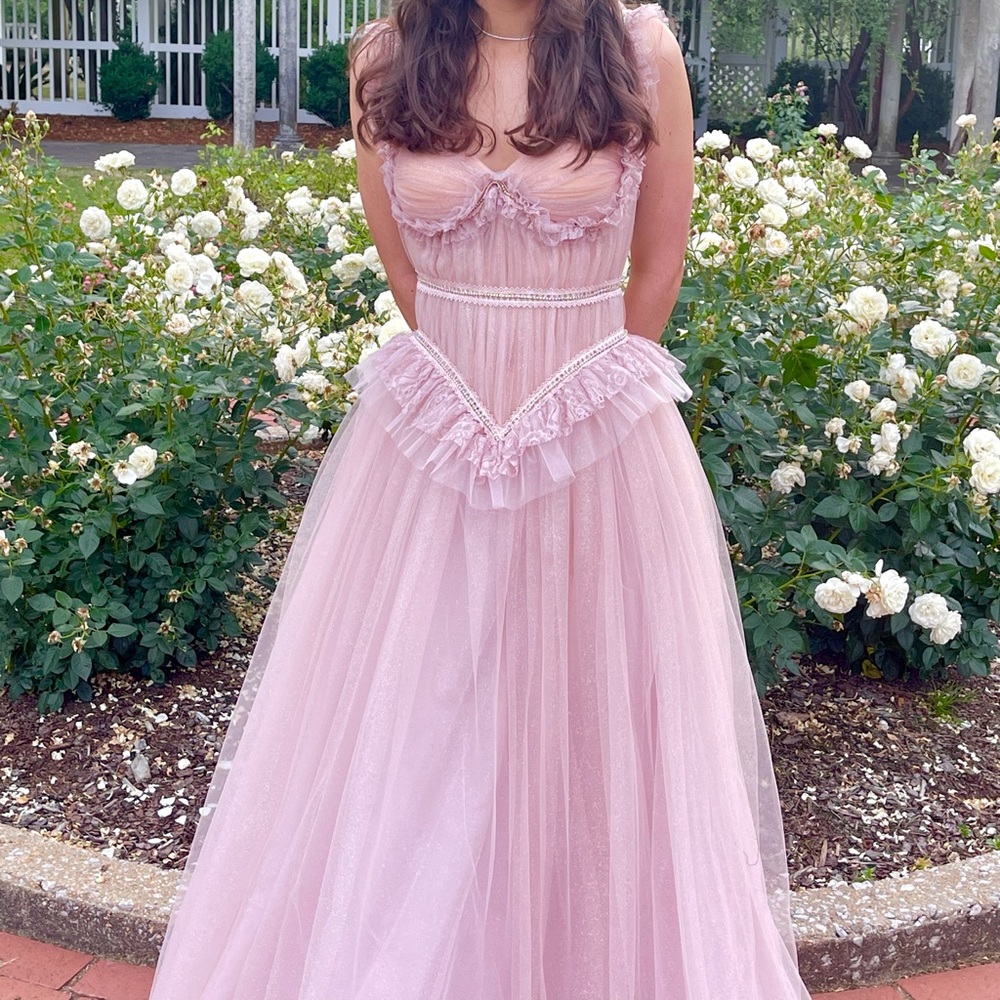Tarik Ediz Pink Victorian Dress